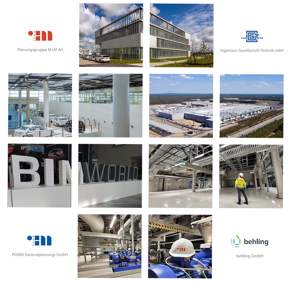 Collage von Projekten der Planungsgruppe M+M AG