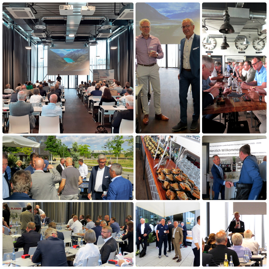 Bilder-Collage des PGMM-Symposiums im Juli 2023 im Terminal Eins in der MotorWorld Böblingen