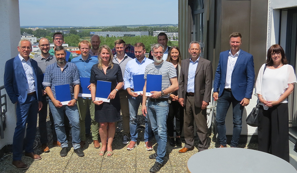 Gruppenbild Teilnehmer der Planungsgruppe M+M AG des Zertifikatslehrgangs zur Führungskräfte-Qualifizierung