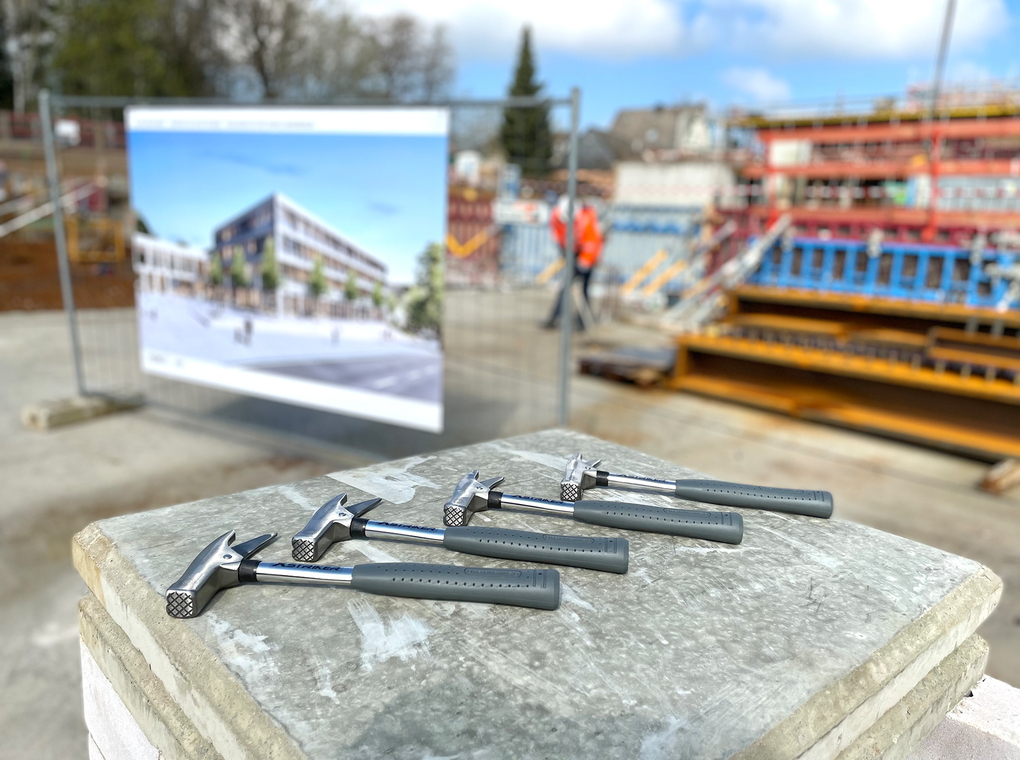 Grundsteinlegung am Klinikum Münchberg Visualisierung vor der Baustelle